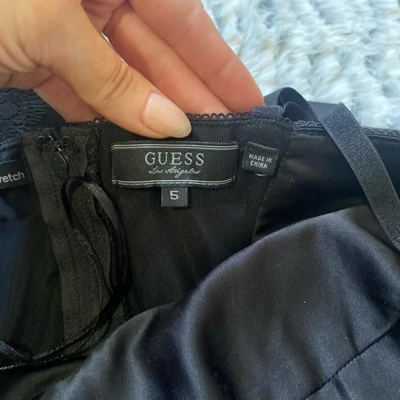 Guess Lexy Dress Sweetheart Neckline Satin Lace Trim Bodycon Sexy Dress 5 - Picture 8 of 15